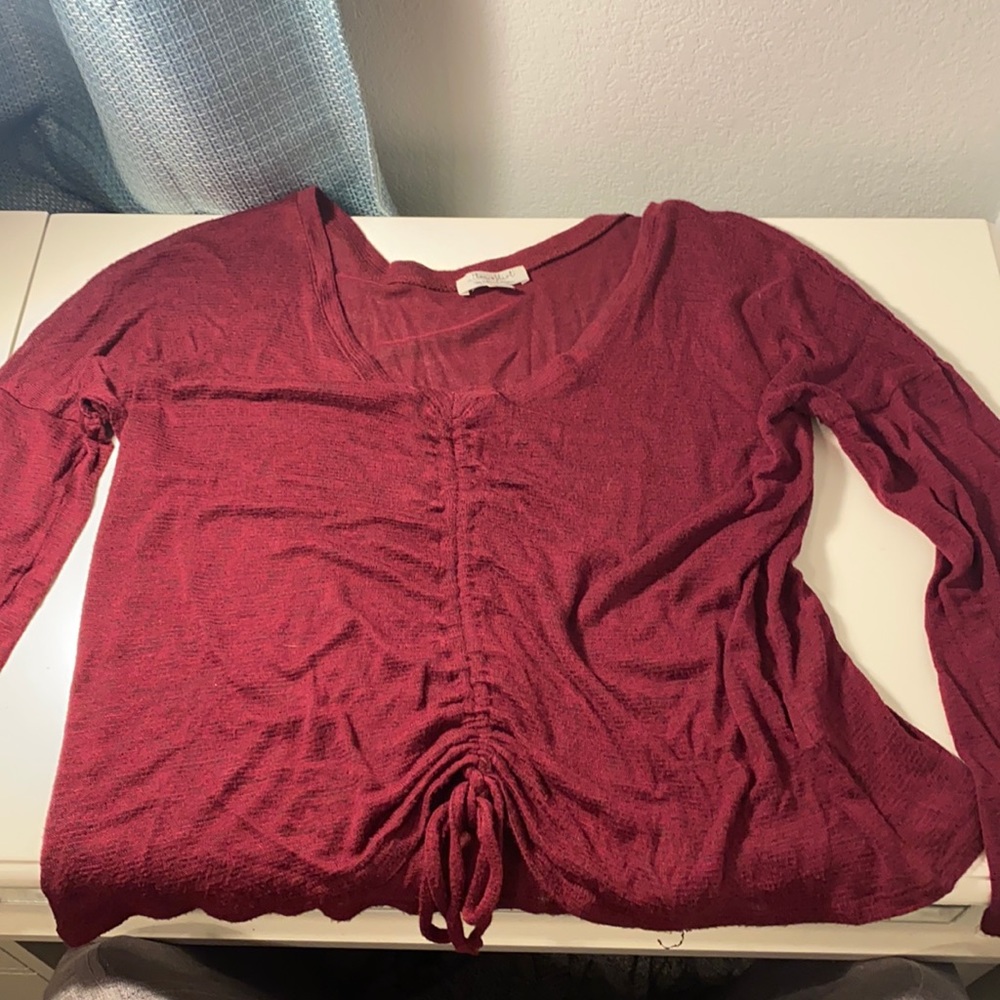 Maroon long sleeve top